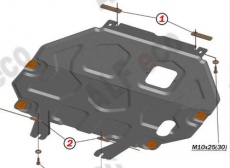 Защита алюминиевая Alfeco для картера и КПП Mitsubishi Eclipse Cross 2018-2021